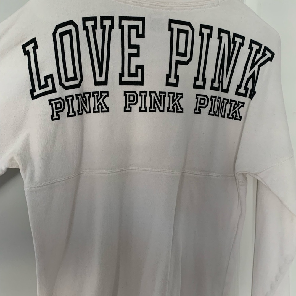 PINK Victoria’s Secret white long sleeve crew neck